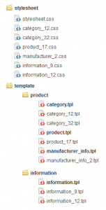 Folder structure of spesific template